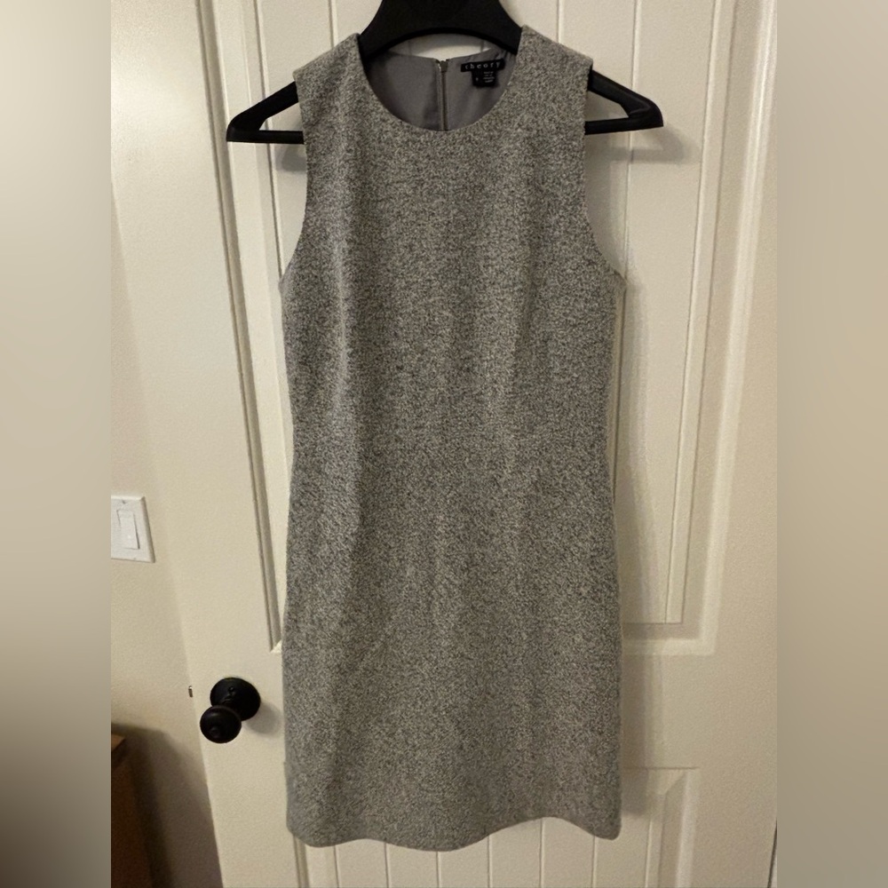 Theory Light Gray Wool Dress - size 8